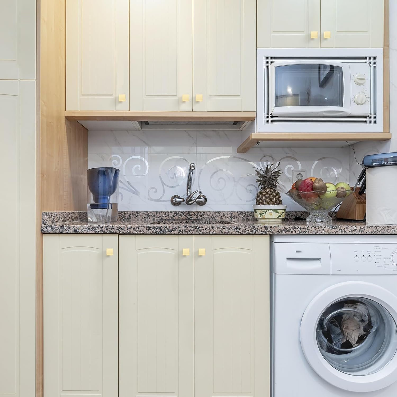 HOME EDIT 10 Pack Single Hole Brushed Gold Cabinet Knobs Solid Zinc Alloy Pulls for Kitchen Cupboard & Drawer Hardware