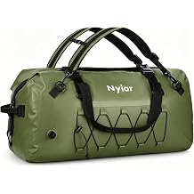 60L Waterproof Duffel Bag Motorcycle Dry Bag Backpack, Heavy-Duty Roll-Top Waterproof Bag with Sealed Seams & Waterproof Zipper for Riding, Kayaking, Camping & Travel Green