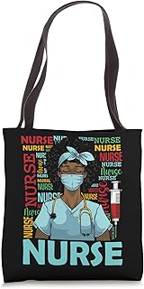 Black History Month Nurse Afro Girl Womens Day Graduation Tote Bag