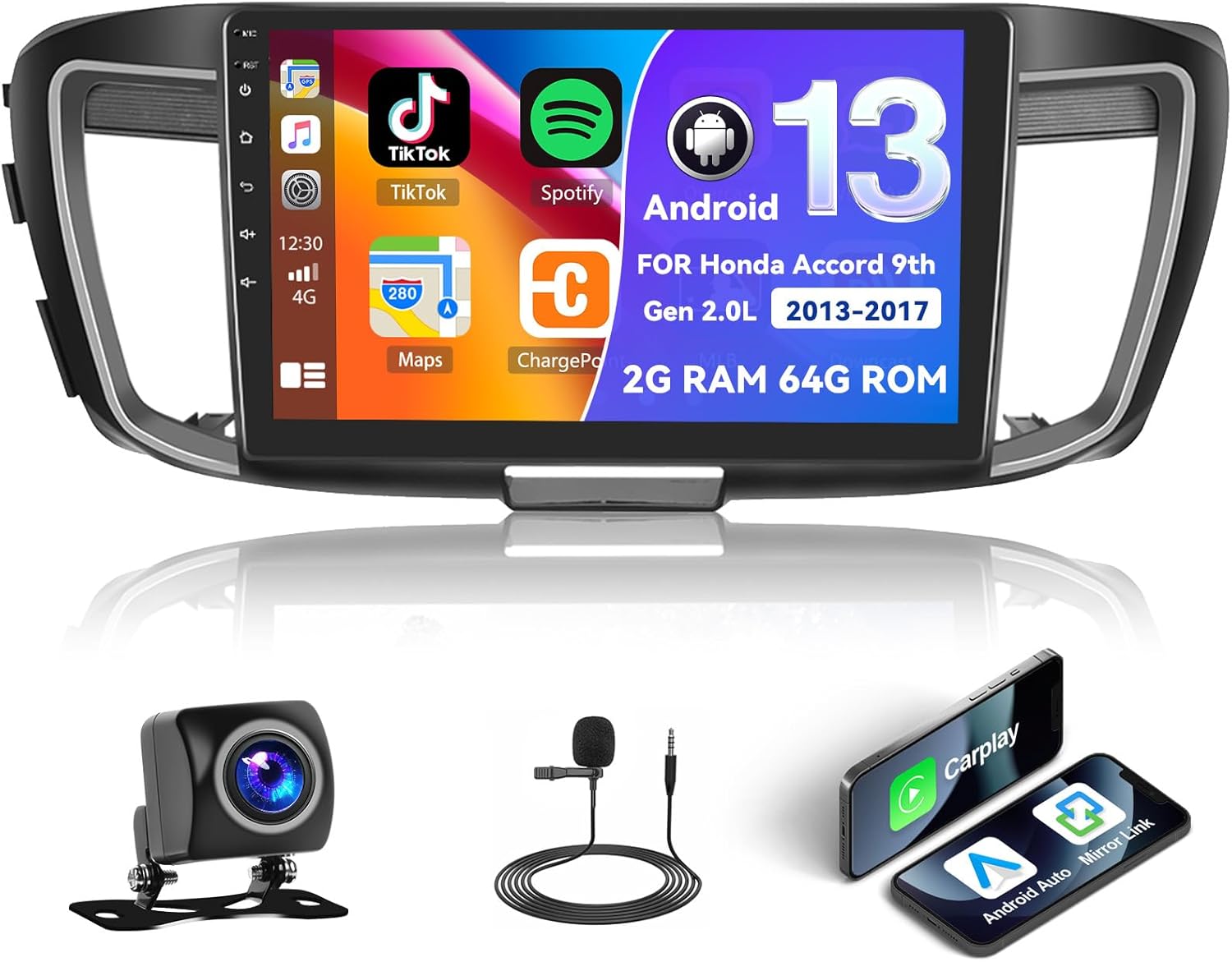 UNITOPSCI 10.1-inch Android Car Stereo with included accessories