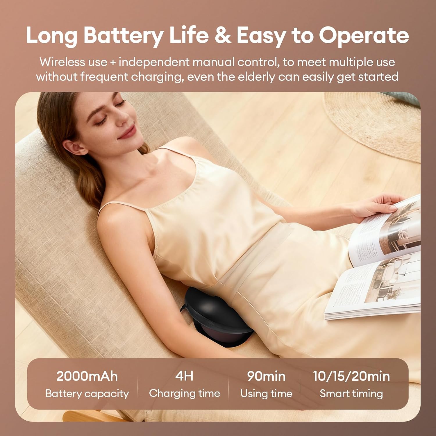 Electric Lumbar Traction Device, Back Stretcher for Lower Back, 3 Heating Levels and Vibration Lumbar Traction Massager
