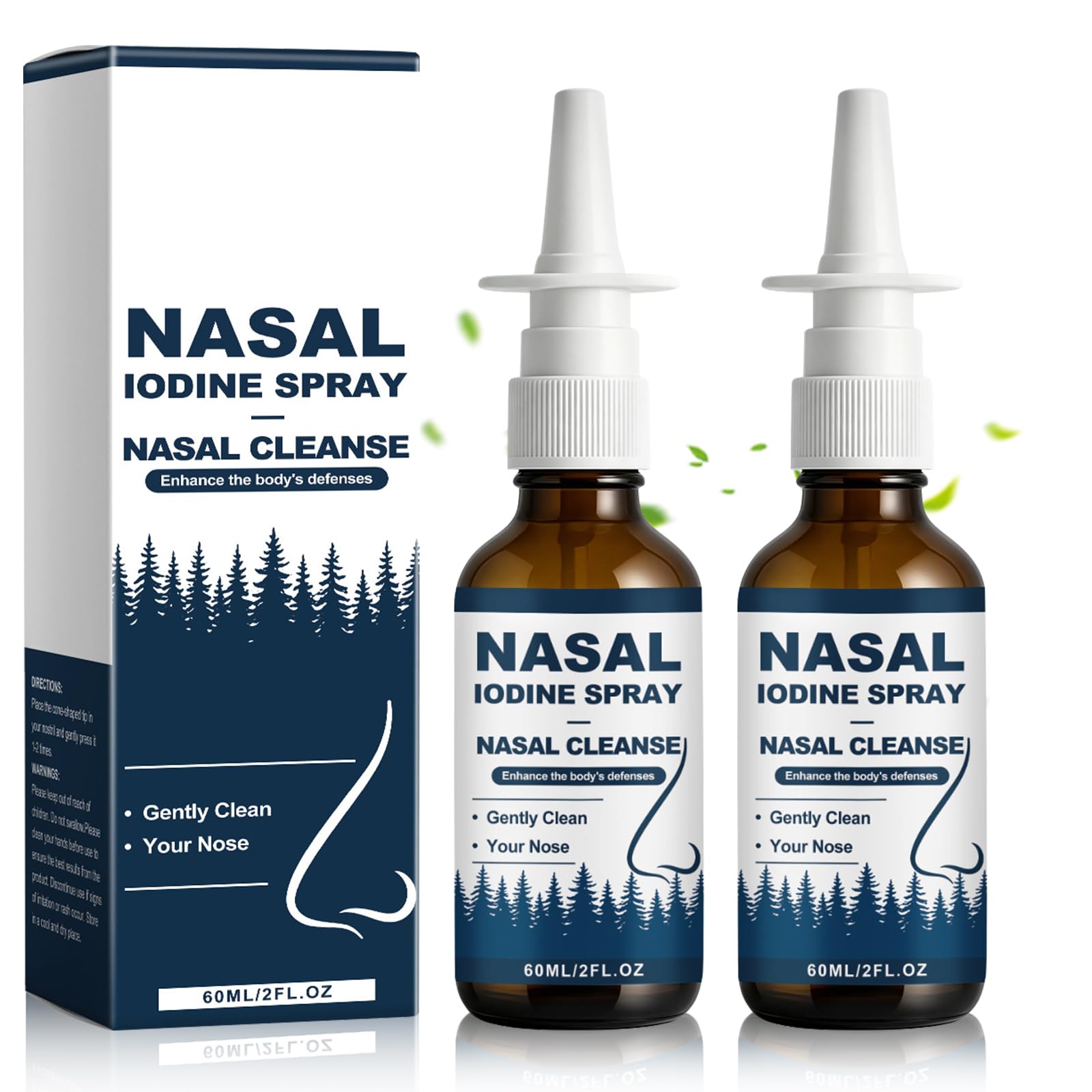 2Pcs Iodine Nasal Spray, Daily Nasal Cleanse,Fine Mist Non-Medicated Nasal Spray - 150+ Uses per Bottle for Dry Air, Travel & Daily Use (Style 4) — Amazon image 8