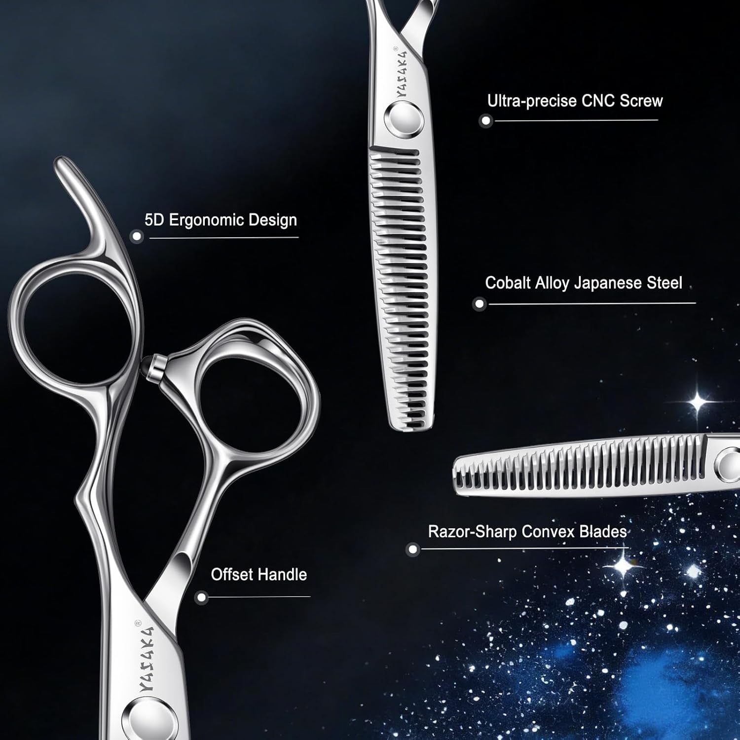 High-end Thinning Shears for Hair Cutting 6" with Extremely 29 Teeth Sharp Convex Blades,Cobalt Alloy Steel barber hairdressing texturizing scissors For Men Women Salon& Home -Silver