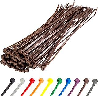 Gocableties - Bridas plastico marrones para cables - 100 Piezas - 300 mm x 4,8 mm - Resistentes a los rayos