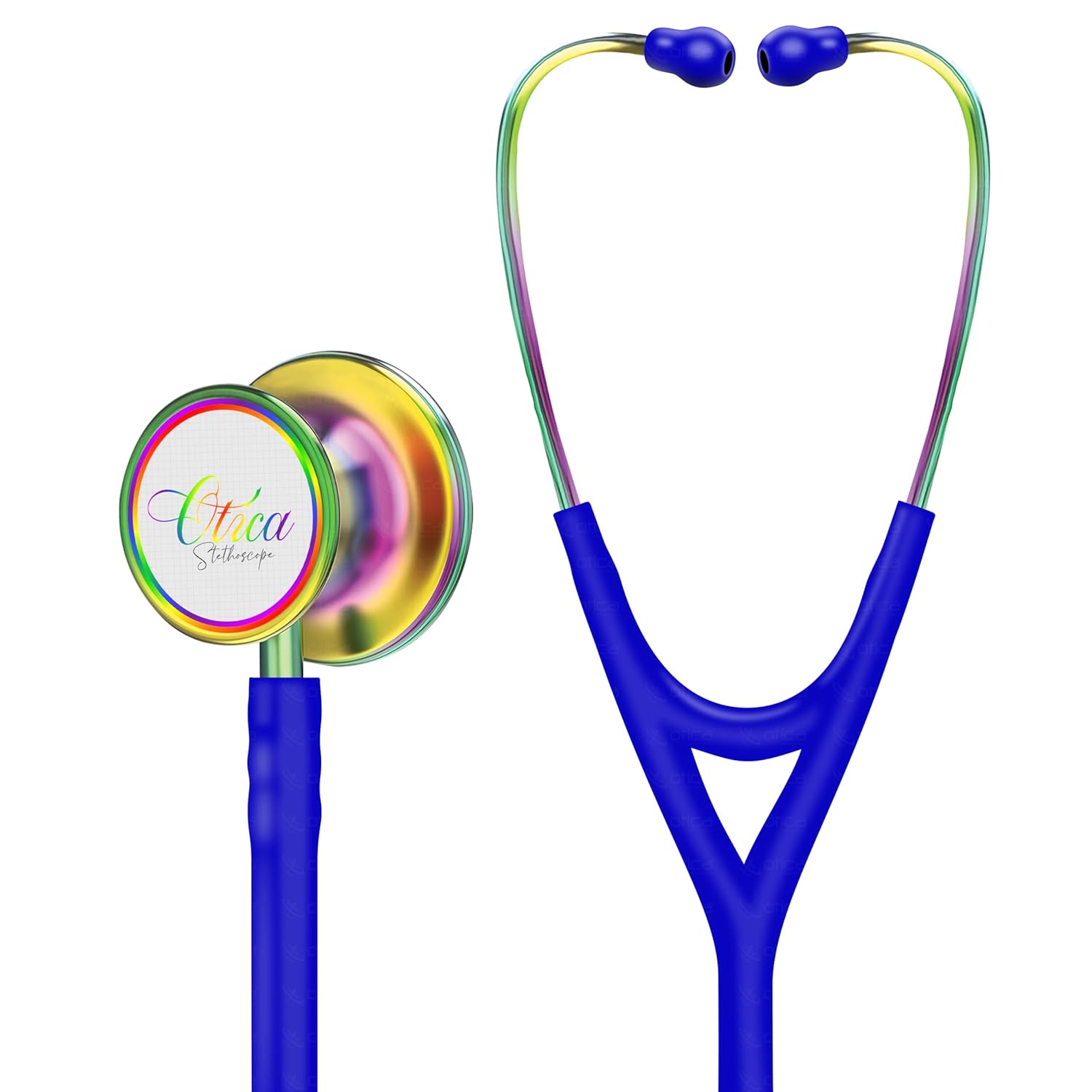 OTICA Double-Sided Stainless Steel Master Style Cardiology Stethoscope Exceptional Acoustic Rainbow/Kaleidoscope Finish Chestpieces-Headset for Medical Professionals | Flexible Tubing & Soft Sealing Eartips | For Doctor,Nurse,Vet,Medical Student (Blue) OTICA Double-Sided Stainless Steel Master Style Cardiology Stethoscope Exceptional Acoustic Rainbow/Kaleidoscope Finish Chestpieces-Headset for Medical Professionals | Flexible Tubing & Soft Sealing Eartips | For Doctor,Nurse,Vet,Medical Student (Blue)