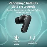 Philips Słuchawki douszne True Wireless TAT2200BK z Active Noise Cancelling, 36 godzin odtwarzania, końcówki SecureFit, 4 mikrofony, Bluetooth 6.0, IPX4, kompaktowe etui – czarne