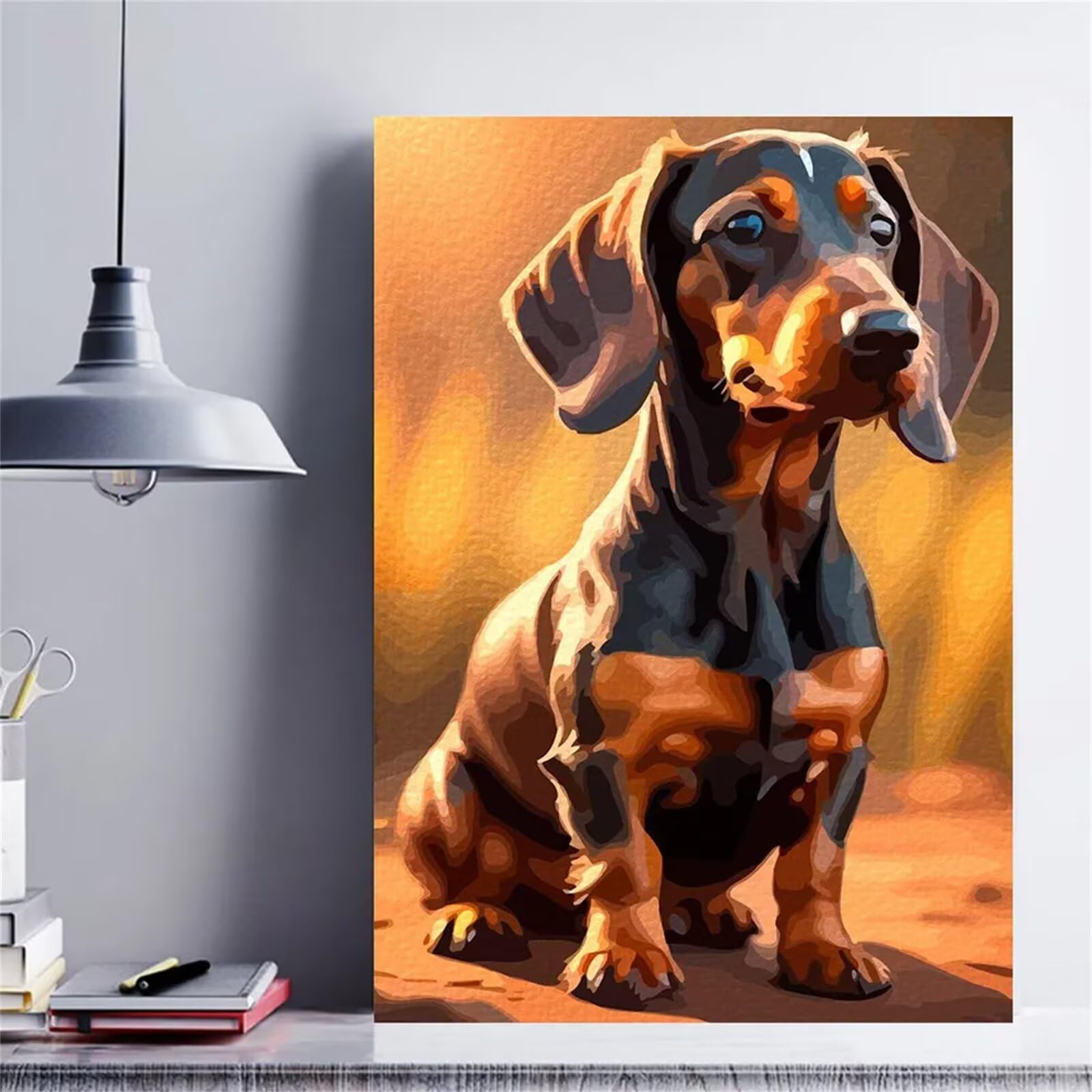 Peinture Numero Adulte,Animal Chien Faon Peinture par Numéros Kits,avec Cadre Bricolage Peinture à l'huile sur Toile pour Adultes Enfants Paint by Numbers Cadeaux pour Maison Décoration 55x70 cm