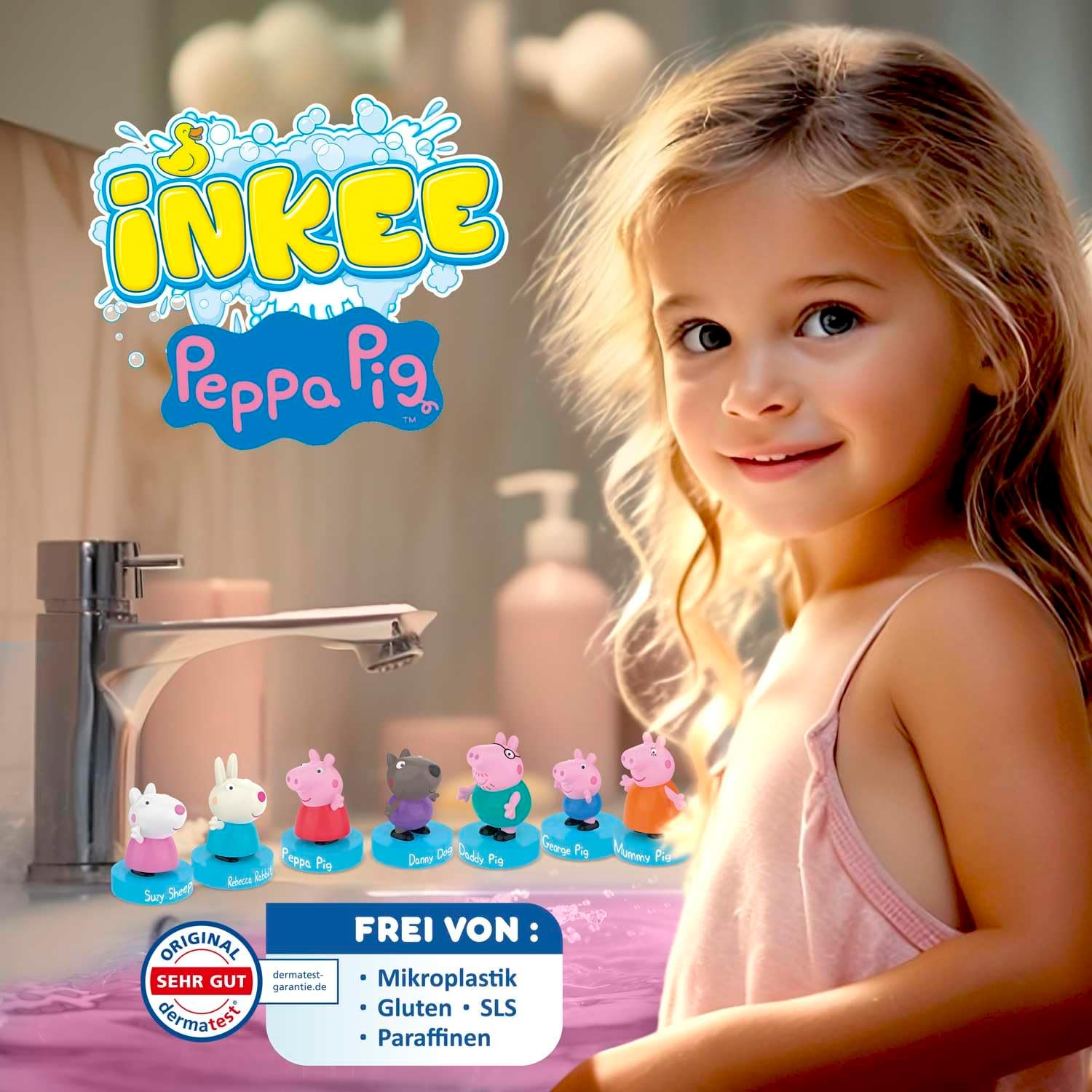 INKEE Surprise — шарики для ванны «Пеппа Пиг» с сюрпризом, свинка Пеппа, игрушка для ванны — аксессуар для детского купания с ароматом клубники