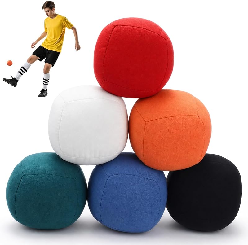 Blueweenly 6 bolas de malabarismo de 2,68 pulgadas de diámetro, 6 colores, bolsa de pelota suave para principiantes, coordinación mano-ojo, adultos, reunión de clubes