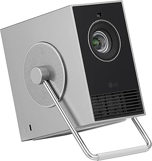 LG CineBeam Q HU710PB, Small 4K Projector, 50-120 inch Screen size, RGB Laser, 500 ANSI Lumens, LG TV webOS 6.0, AirPlay, Screen Share, Bluetooth, 3W speaker, Auto Screen Adjustment
