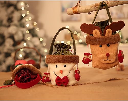 Miniatura 7 de Yiuwccd Bolsas de regalo de Navidad, bolsas de Navidad con cordón ajustable, bolsas reutilizables para muñecas de Navidad, bolsas de regalo de