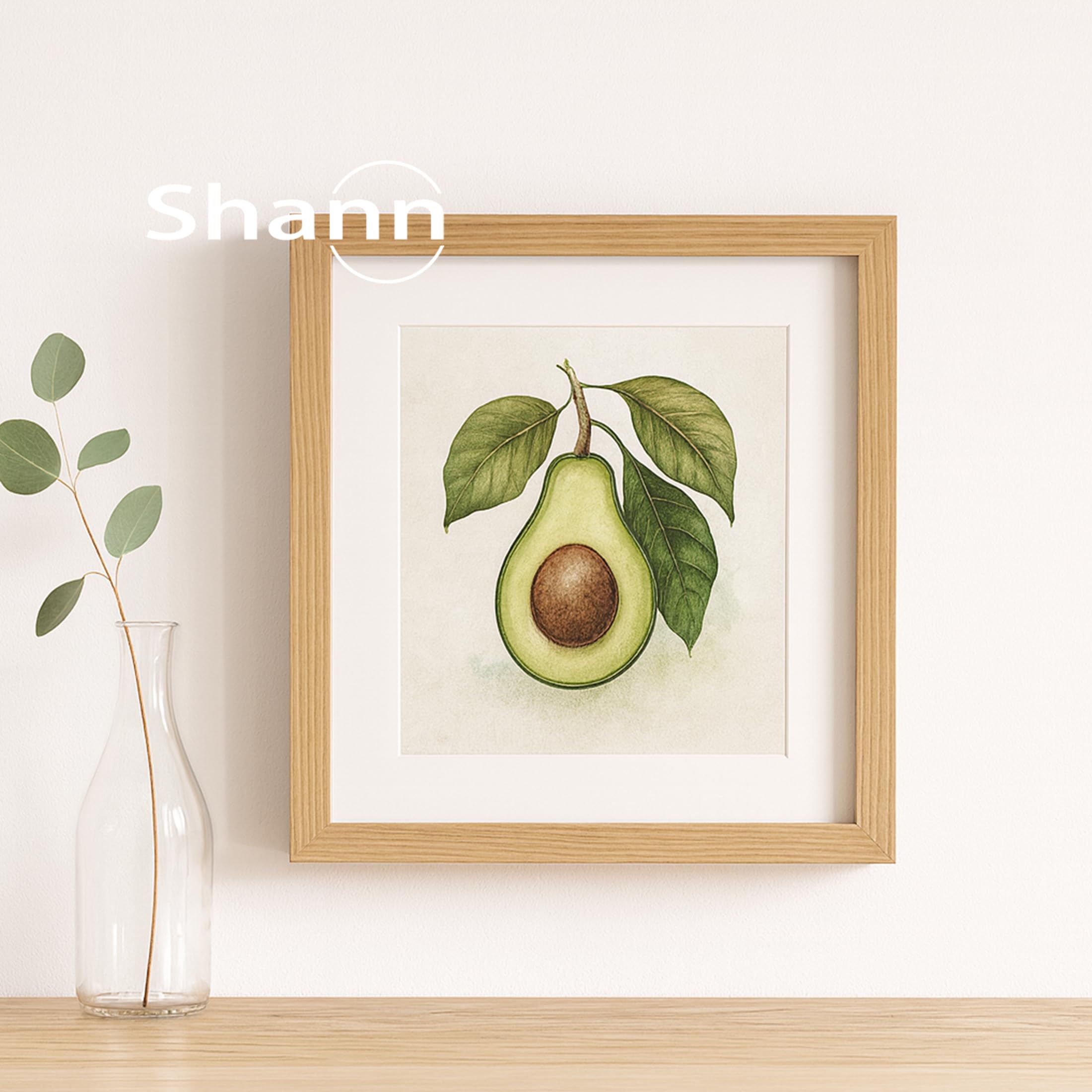 SHANN Park 4 Portafoto Madera 20x50cm， Marco para foto de Madera, Marco para pared，Marco Decorativo Blanco Cuadrada