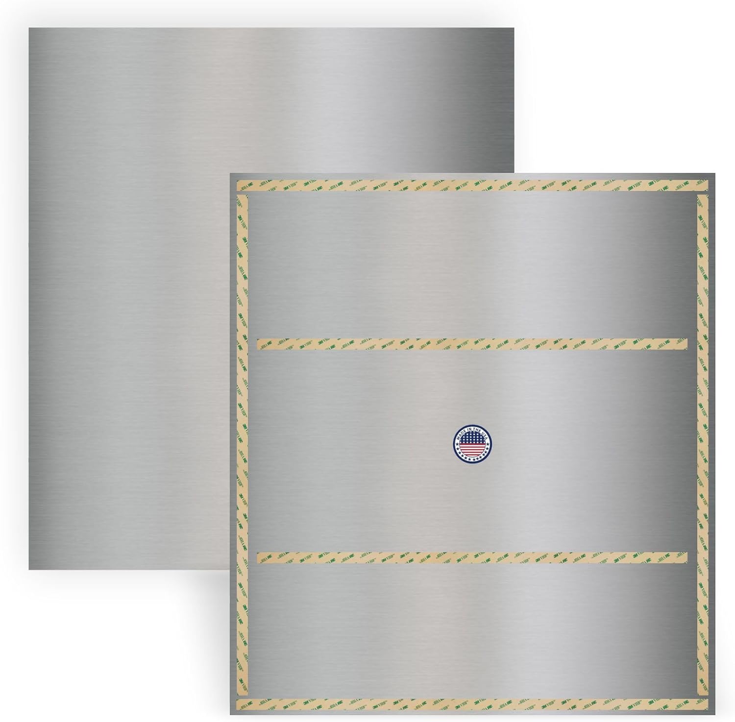 Durable Door Armor Plate - Multiple Finish & Size Options - 30" Width x 30" Height (Standard Interior) - Satin Nickel - Adhesive