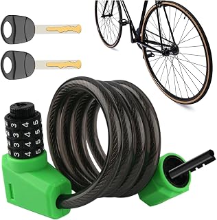 Password Bike Lock | 3.8ft Bicycle Chain Lock,Waterproof Anti-Rust High Hardness LED Light Combination Safety Lock Cylinder for Bicycle Limily