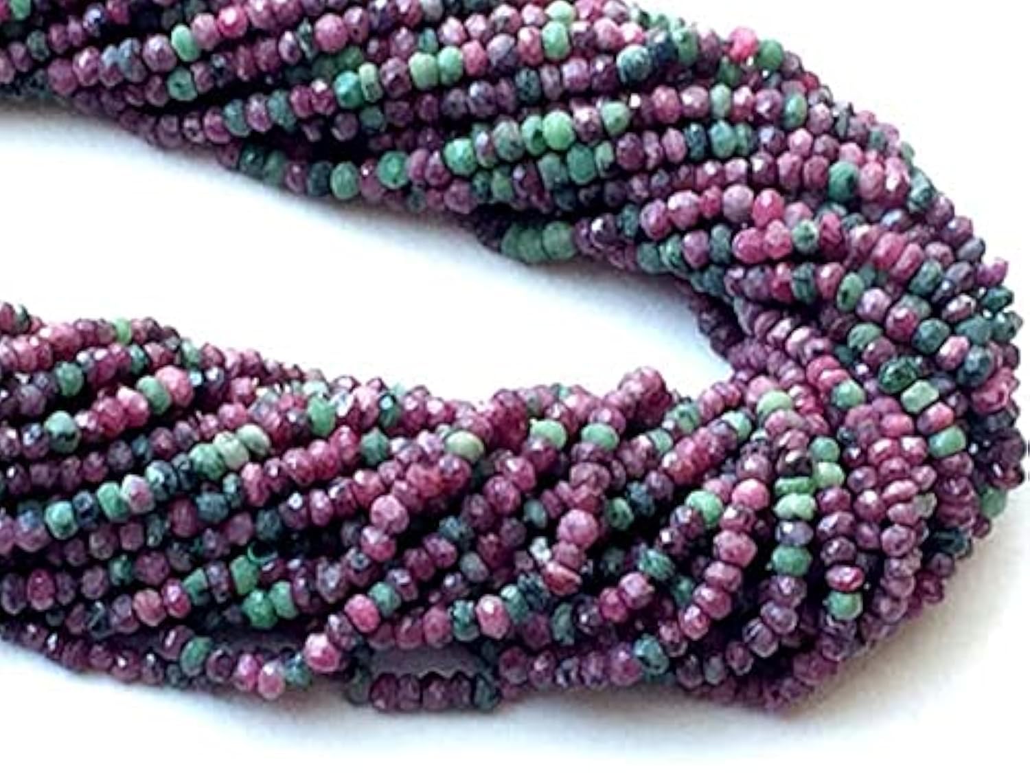 Perles rubis zoïsite rondelle 3mm pierre naturelle pour réparer créer bijoux
