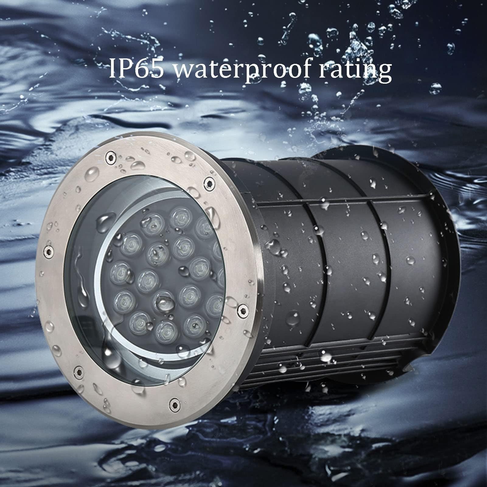 Lampa ogrodowa - zewnętrzna wpuszczana reflektor LED, wbudowany reflektor LED z regulowanym oświetleniem podziemnym AC85-265V, wodoodporne oświetlenie ogrodowe IP65, do okrągłej lampy krajobrazowej