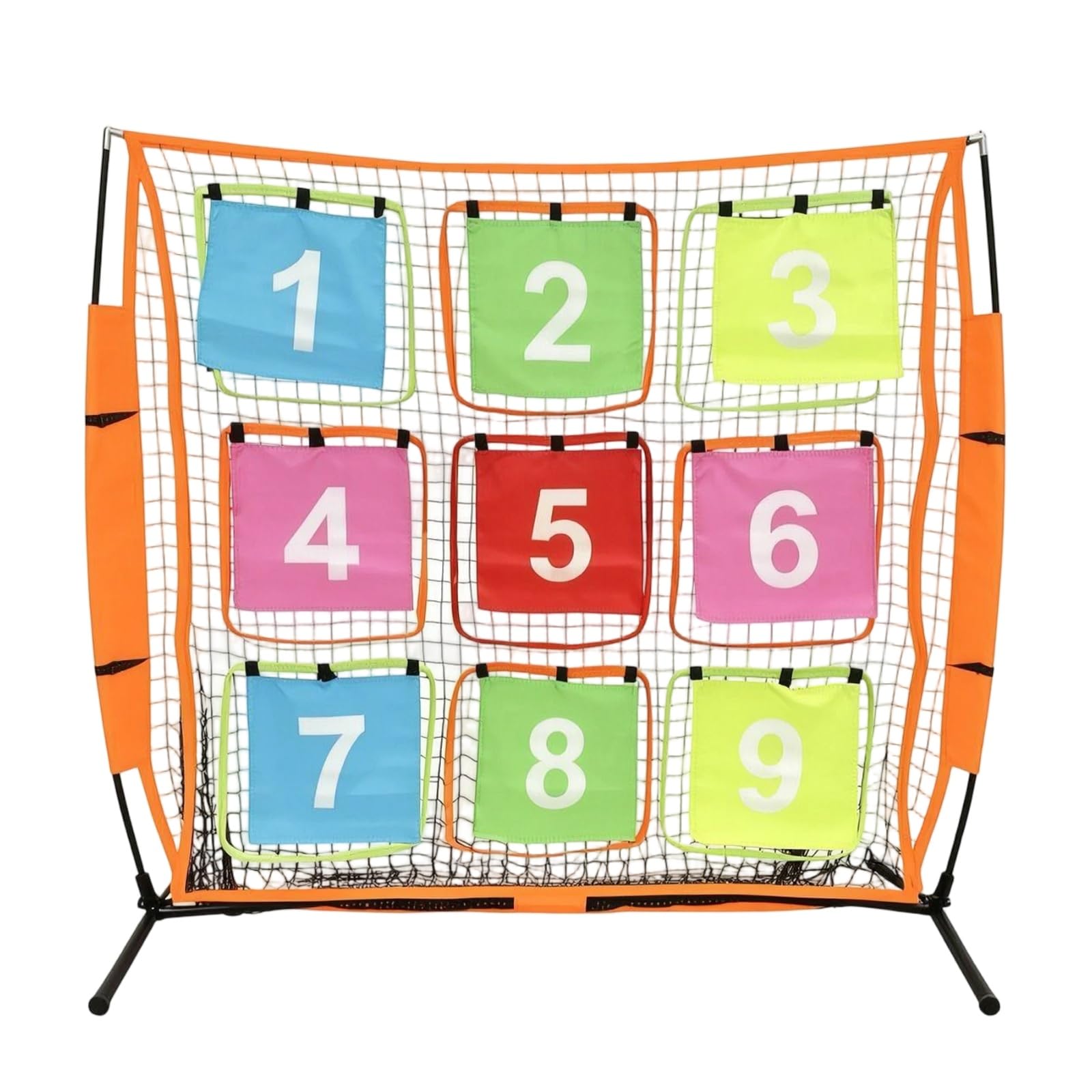 F Fityle Red de Lanzamiento Infantil Red Objetivo Diana Práctica con 3x3 y Puntuación Visible Estructura Estable con Estacas y Bolsa Incluida Adecuada para