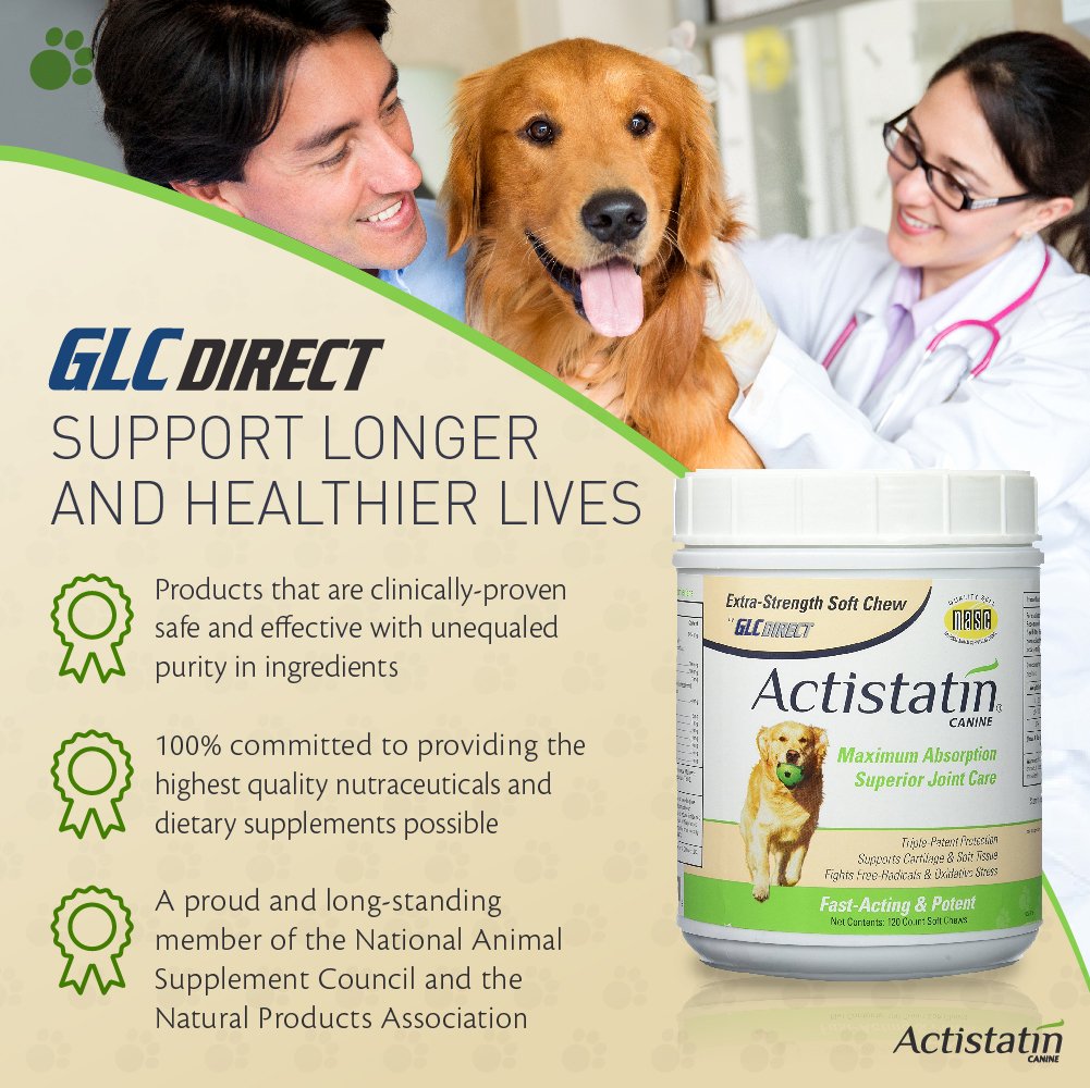 Actistatin Canine Large Dog Soft Chews, 120ct Patented ExtraStrength