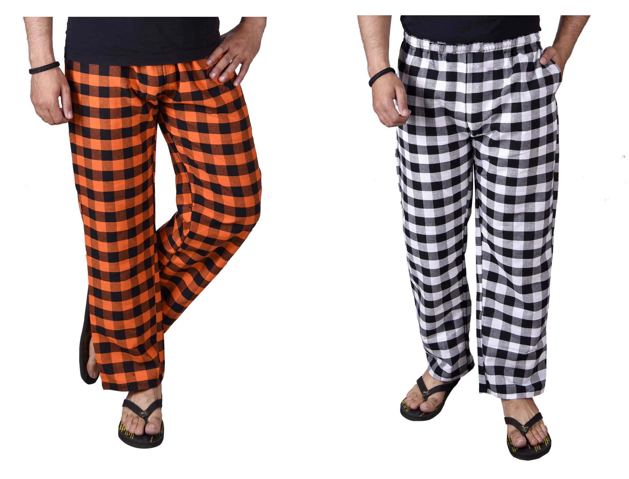 fusfus Men's Cotton Check Pyjama, Pack of 2 (FS424)-picture-37