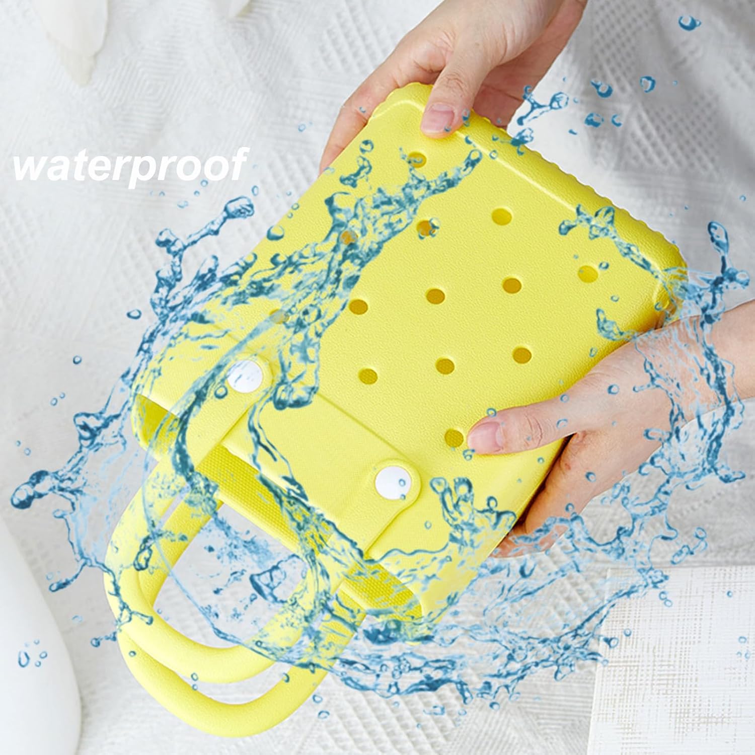 GBB Rubber Beach Bag X-Small Beach Tote Bag Waterproof Mini Tote Bag for the Boat Pool Sports Travel Bag Open Handbag