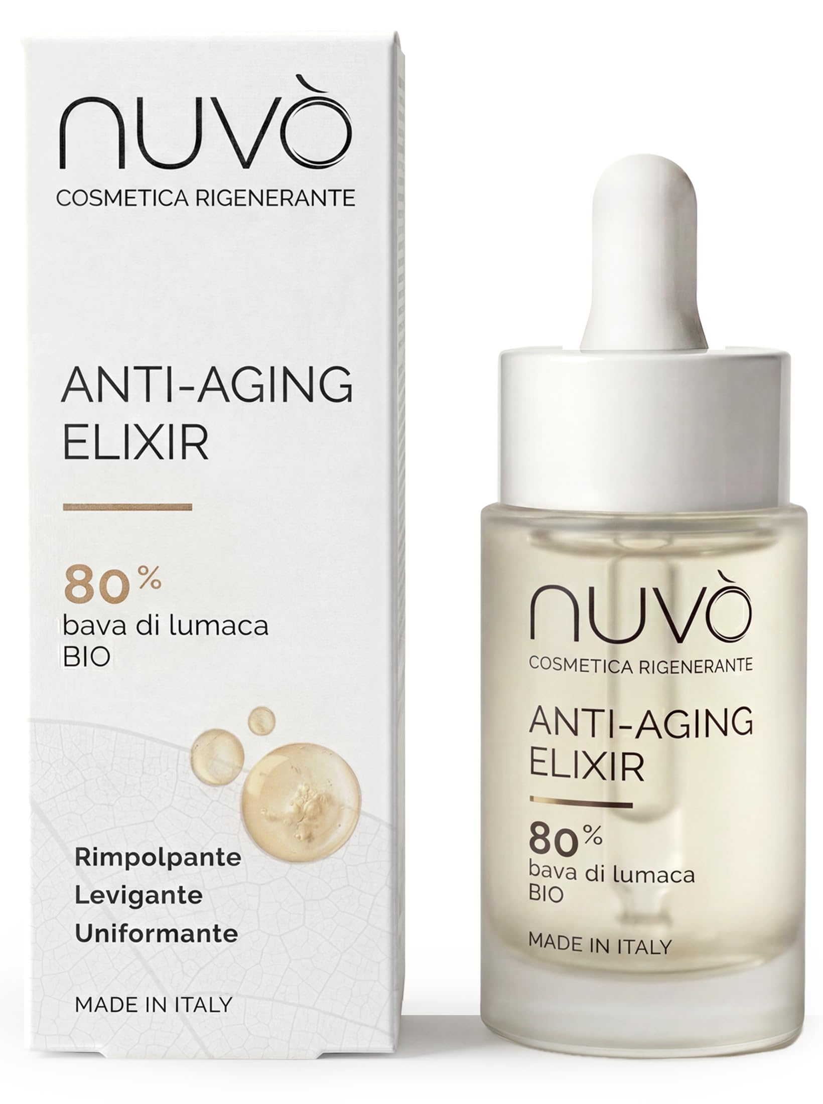 Nuv Siero Viso Anti Aging, 30 ml, Contrasta le Rughe, Leviga e Nutre la Pelle, con Nuv Siero Viso Anti Aging, 30 ml, Contrasta le Rughe, Leviga e Nutre la Pelle, con