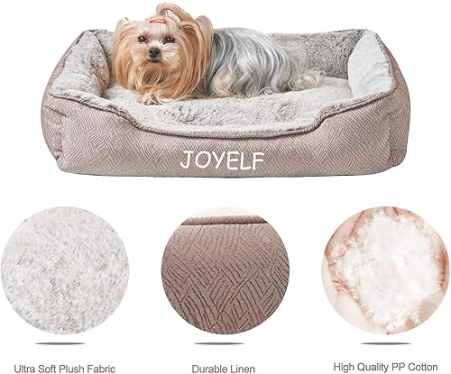 Miniatura 4 de JOYELF Cama para perros lavable y calmante para gatos, bonito sofá cama esponjosa para mascotas, para cachorros, gatitos, perros pequeños y gatos,