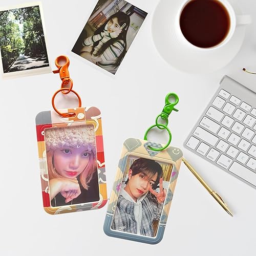 Miniatura 4 de Soporte para tarjetas fotográficas Kpop, 2 unidades, llavero de dibujos animados, soporte para tarjetas de fotos, lindo soporte para tarjetas de