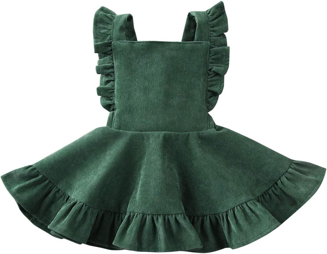 Baby Girl Toddler Corduroy Ruffle Dress Backless Kuwait | Ubuy