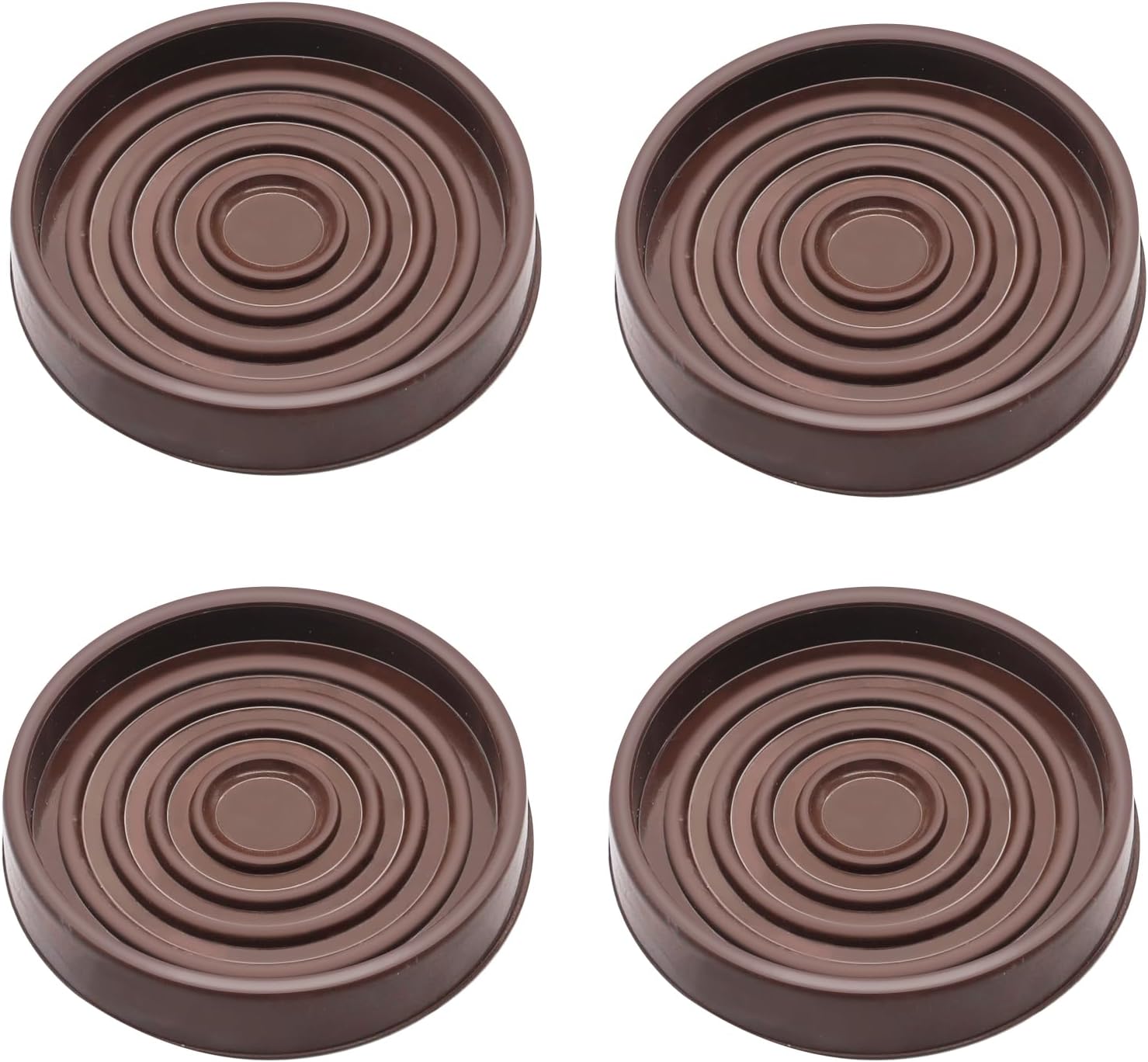 smseace 3X3 Caster Cups, Furniture Cups Brown Round Rubber Castor Cups