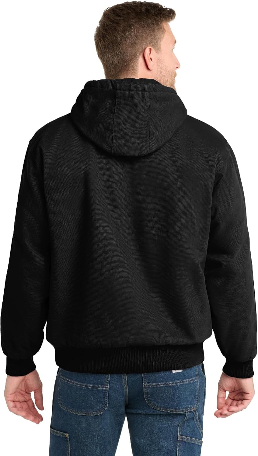 CornerStone Unisex Washed Duck Cloth Insulated Hooded Work Jacket | Warm Casual Work Hoodie for Men & Women, Adjustable Hood - Image 3