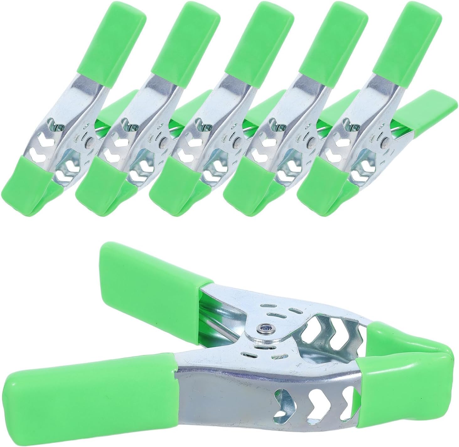 Ciieeo 6pcs Heavy Duty Metal Spring Clamps 6 Inch with Robust Spring Action and Strong Grip, Pvc Coated Handles and Wide Opening Jaw for Woodworking, Backdrop Stands, and Cabinetry