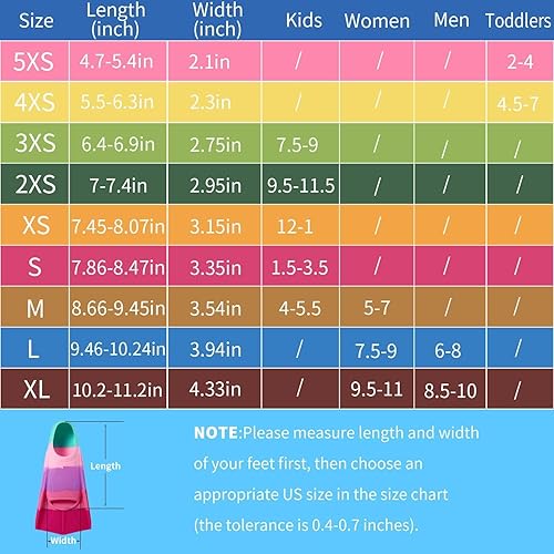 Miniatura 47 de Aletas de natación para niños, aletas cortas para niños y jóvenes, aletas de natación para entrenamiento de natación para niños, niñas, niños Azul,