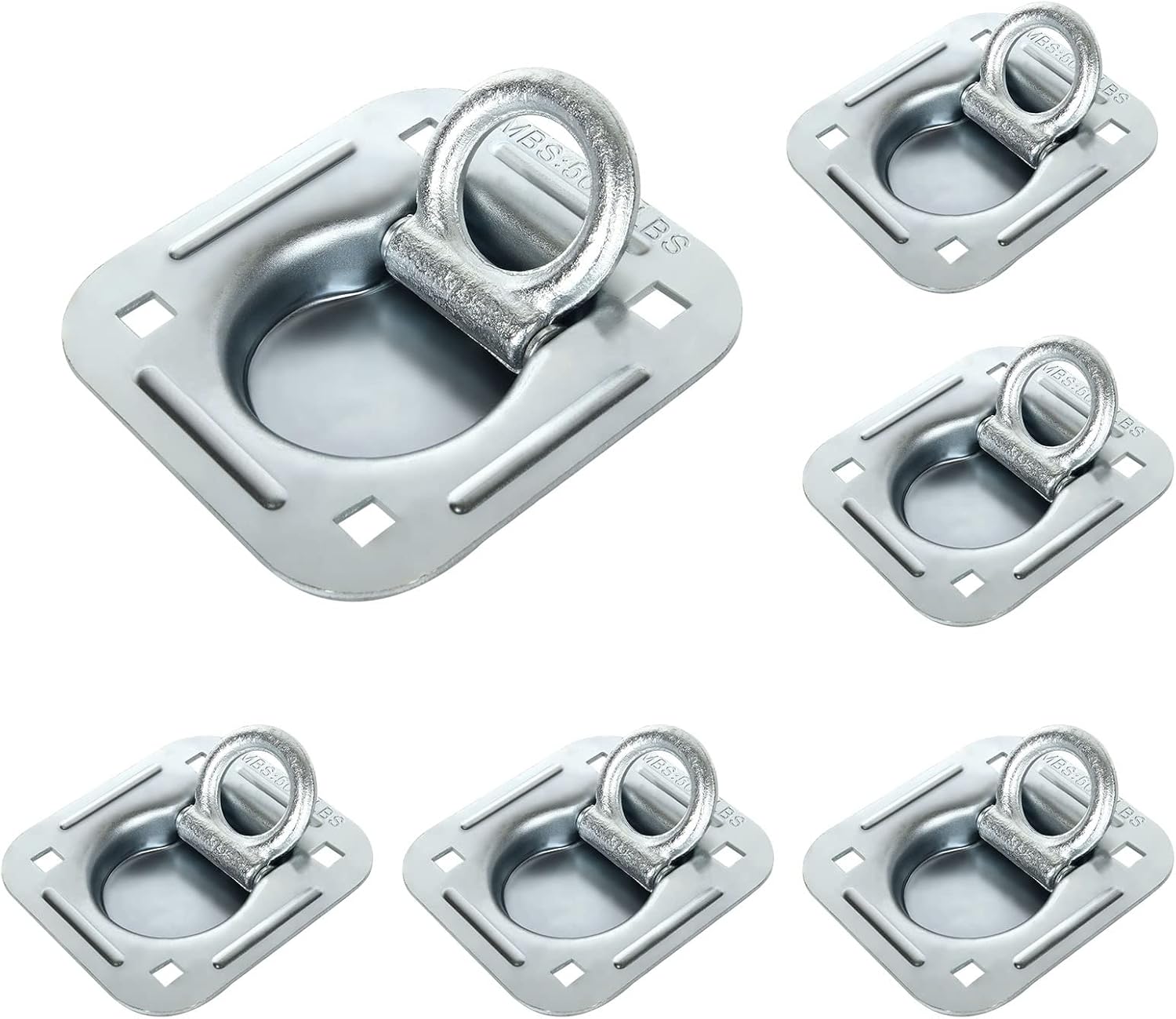 MIVIDE 6Pack Recessed DRing Tie Down Anchors for Trailer, Trailer Tie Down Anchors Heavy Duty