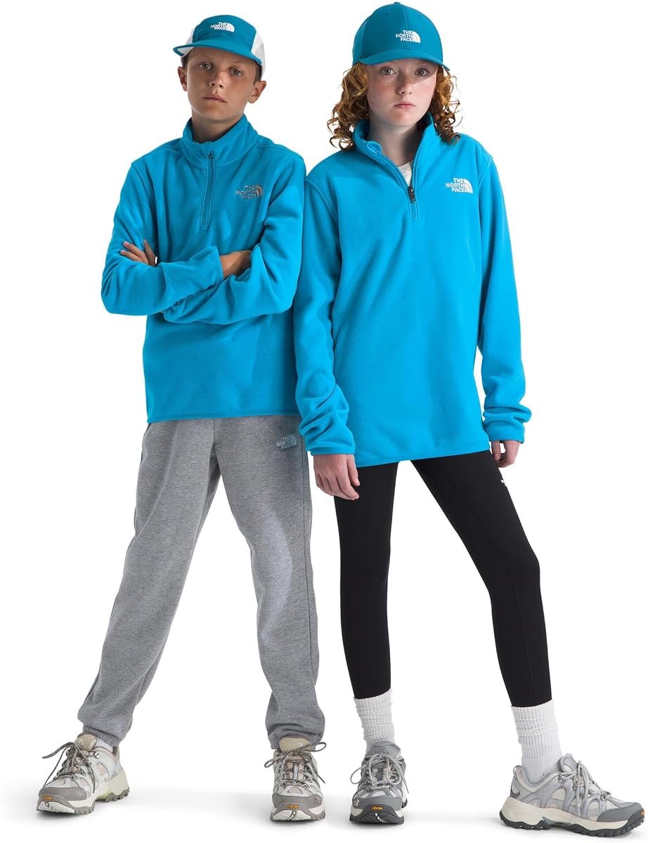 The North Face Kids' Glacier Quarter Zip Pullover - Suéter con cremallera de 1/4, cuello elegante para niños y niñas, forro polar cálido y sostenible