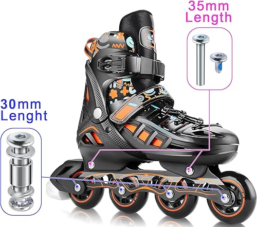 Miniatura 6 de Cosmos Patines en línea Tornillos espaciadores de eje de repuesto, cuchillas de rodillo, rodamiento de rueda de patinaje en línea, espaciador de