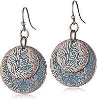 Handmade Bohemian Tribal Spiral Hoop Earrings Lightweight Vintage Bronze Dangle Drops for Women