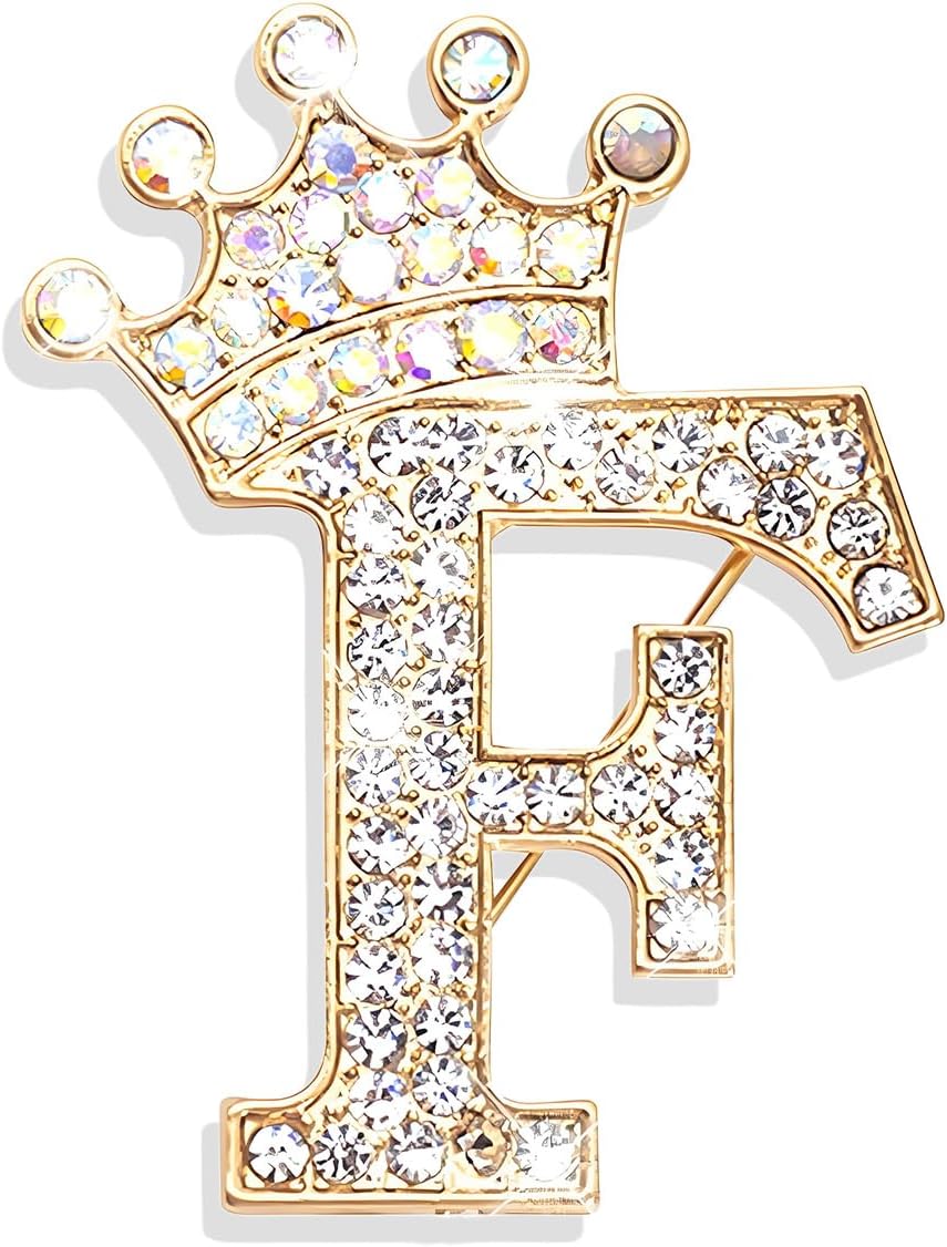 Brooches and Pins for Women A-Z Letter Rhinestone Brooch Pin Jewelry Gifts