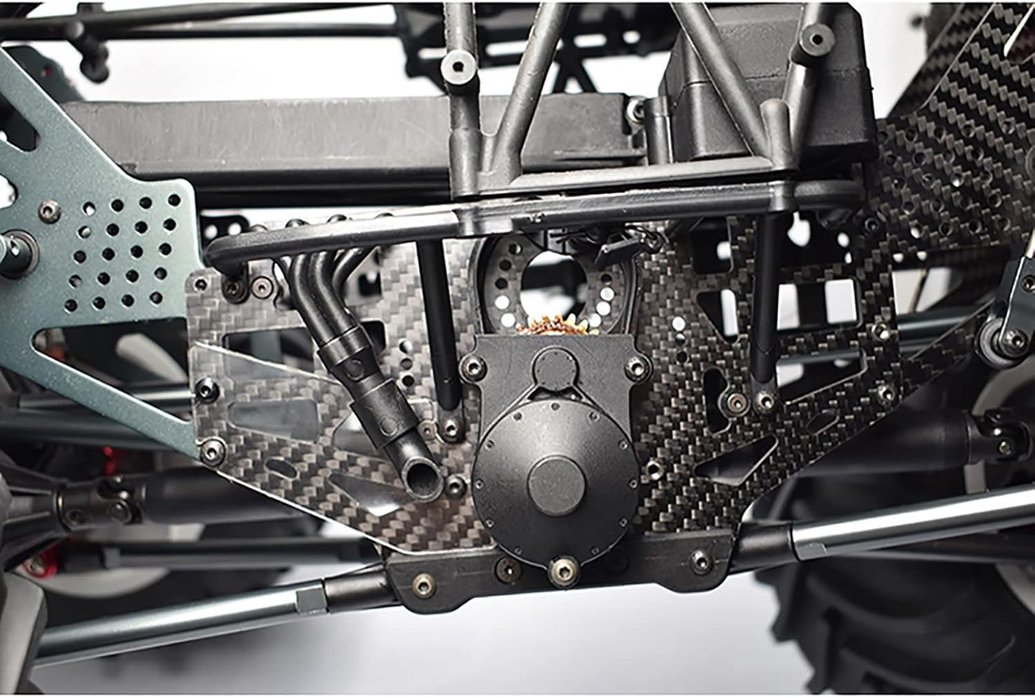 RC Side Skid Plate, Carbon Fiber Side Skid Chassis Plate Accessory Suitable for LOSI 1/8 LMT Solid AXLE 4WD Monster Truck LOS04022 RC Car