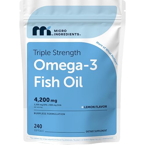 Micro Ingredients Triple Strength Omega-3 Fish Oil 4,200 mg Per Serving