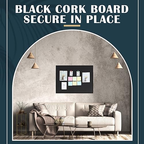 Miniatura 4 de Teling Tablón de anuncios enmarcado de 48 x 36 pulgadas, tableros de corcho para montar en la pared, tablero de fotos de corcho para el pulgar para