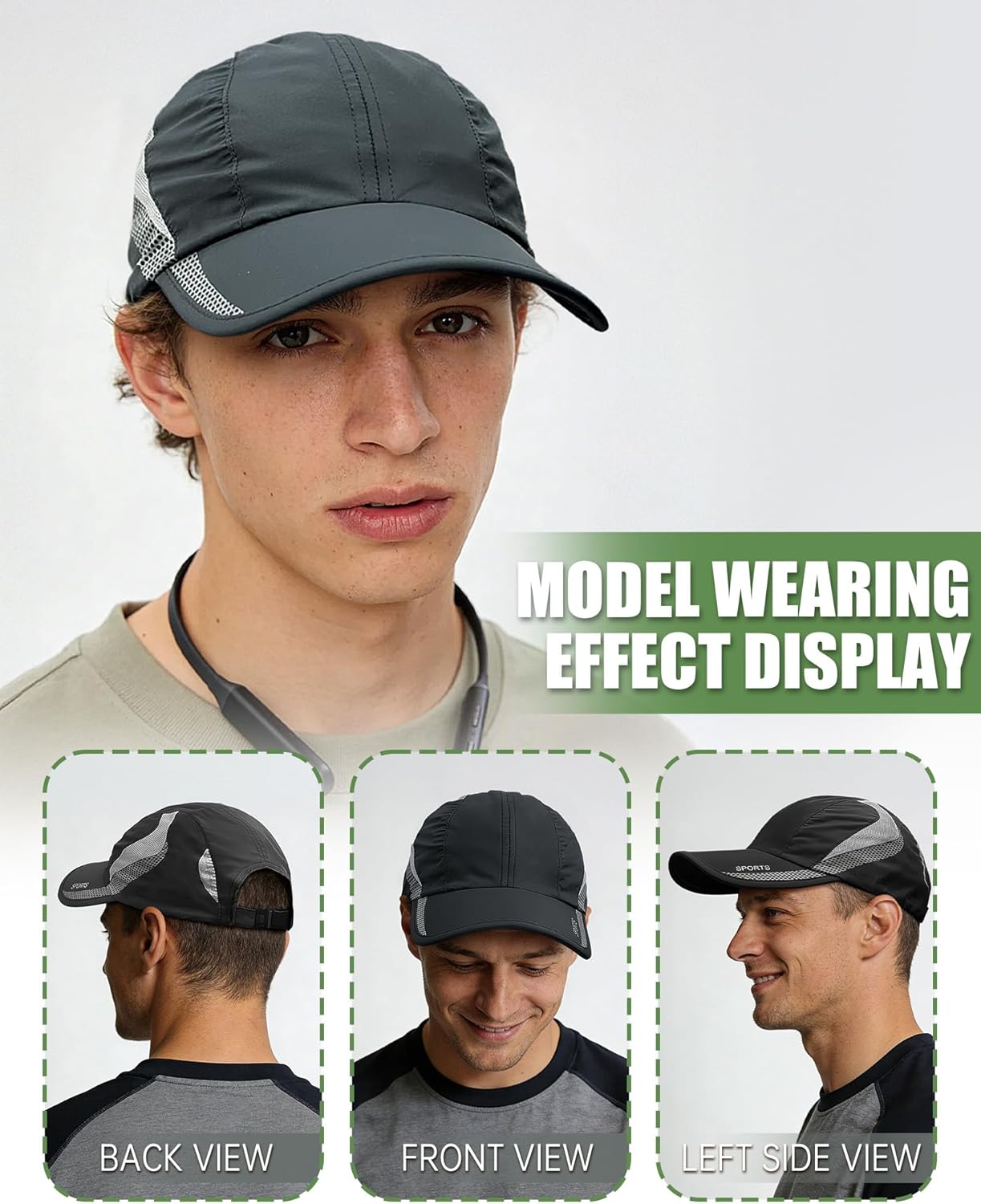 Croogo Quick Drying Sun Hat UPF 50+ Baseball Cap Summer UV Protection Outdoor Cap Men Women Sport Cap Hat - Image 4