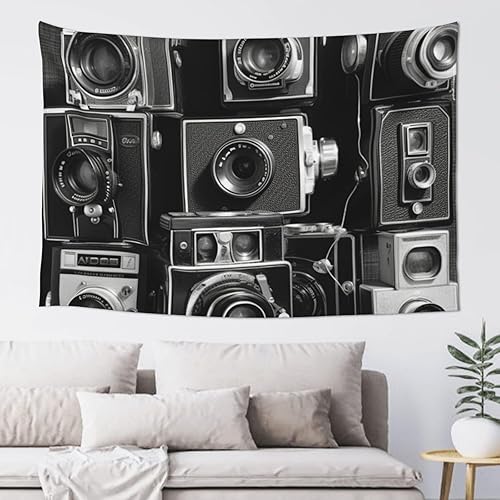 FodPand Retro Cool Camera Collection Tapestry Dorm Decor, Party Backdrop Aesthetic Tapestries Wall Hanging Banner for Bedroom, Modern Wall Art