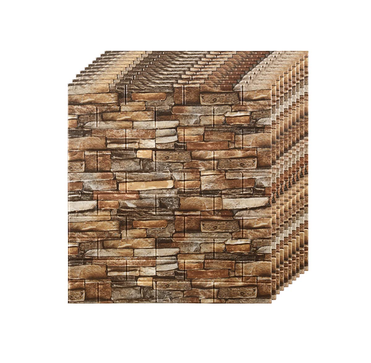 Papier peint 3D brique adhesif etanche blanc en relief epais pour une deco durable