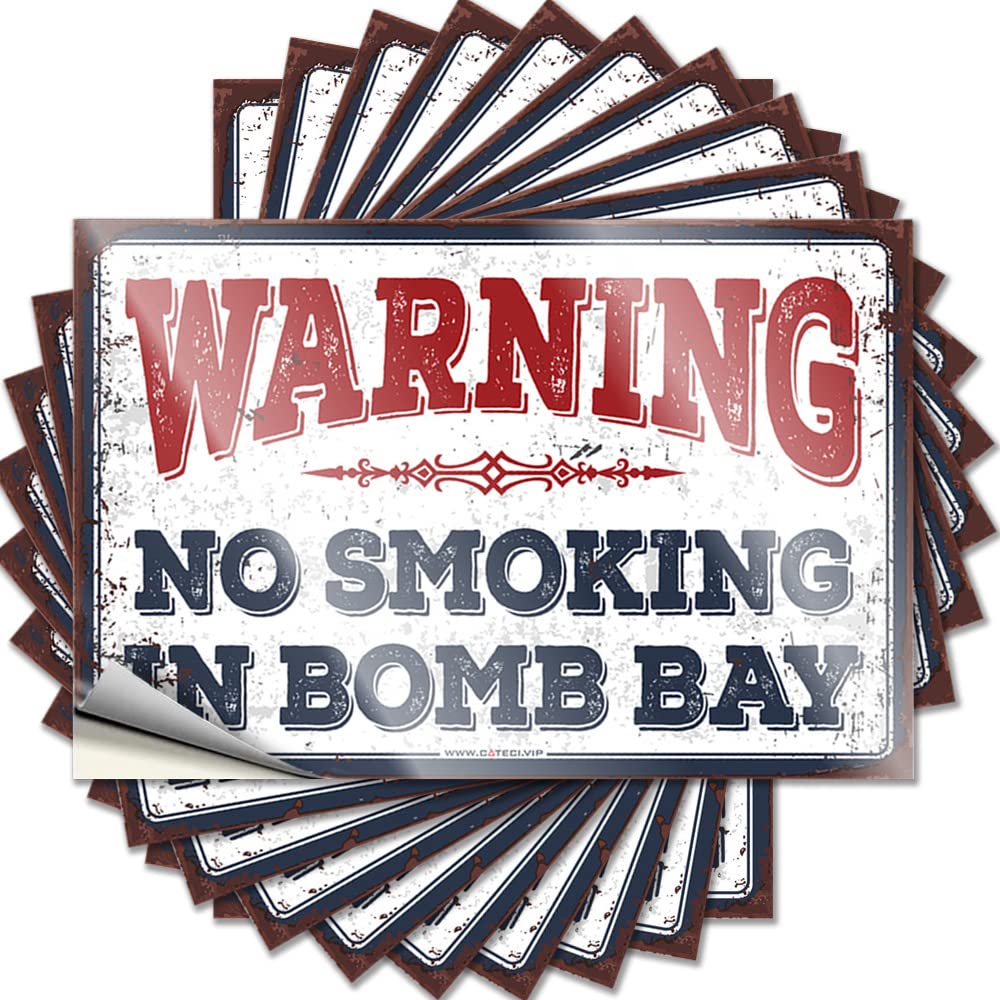 Happy, Decals Laptop Warning No Smoking in Bomb Bay | Items Home Gym Decor(12X18CM)