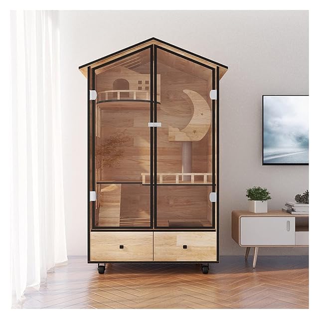 Foto 3 de 5 de Recinto para Gatos al Aire Libre Cat Villa Home Cat Cabinet Cat House Doble Capa Espacio Libre súper Grande…