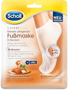 Scholl Expertcare intensiv pflegende Fußmaske in Socken mit Honig und Mandel – 1 Paar Einwegsocken