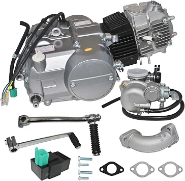 125CC 4-Stroke Engine Motor Kit, Single Cylinder Air-Cooled 125cc Small Motor Engine for Honda CRF50 XR50 CRF70 Z50R QR50 Dirt Pit Bike, Motorcycle with Manual Clutch Carburetor