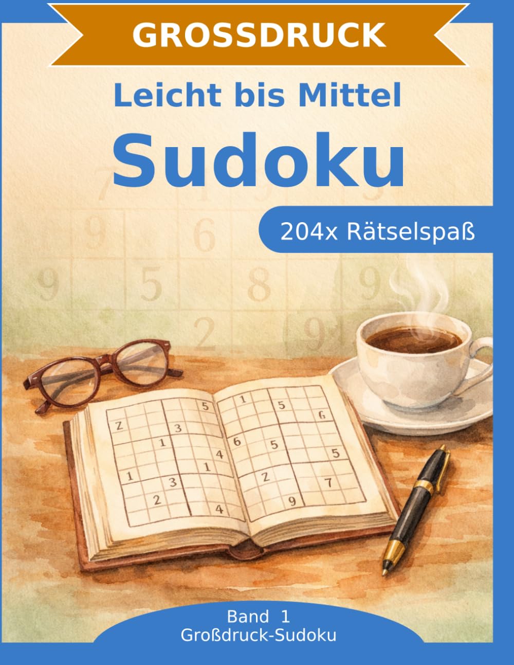 Sudoku Rätselbuch in Großdruck: Leicht bis Mittel: 204 Sudoku in Großdruck | Leicht & Mittel | Entspannter Denksport als Geschenk | Ideal für Einsteiger (Großdruck-Sudoku)