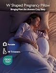 Momcozy Oreiller de grossesse portable – Soutien de maternité en forme de W pour les sleepers latéraux, oreiller de voyage réglable pour le dos, le ventre et la hanche, idéal pour les femmes enceintes, gris profond