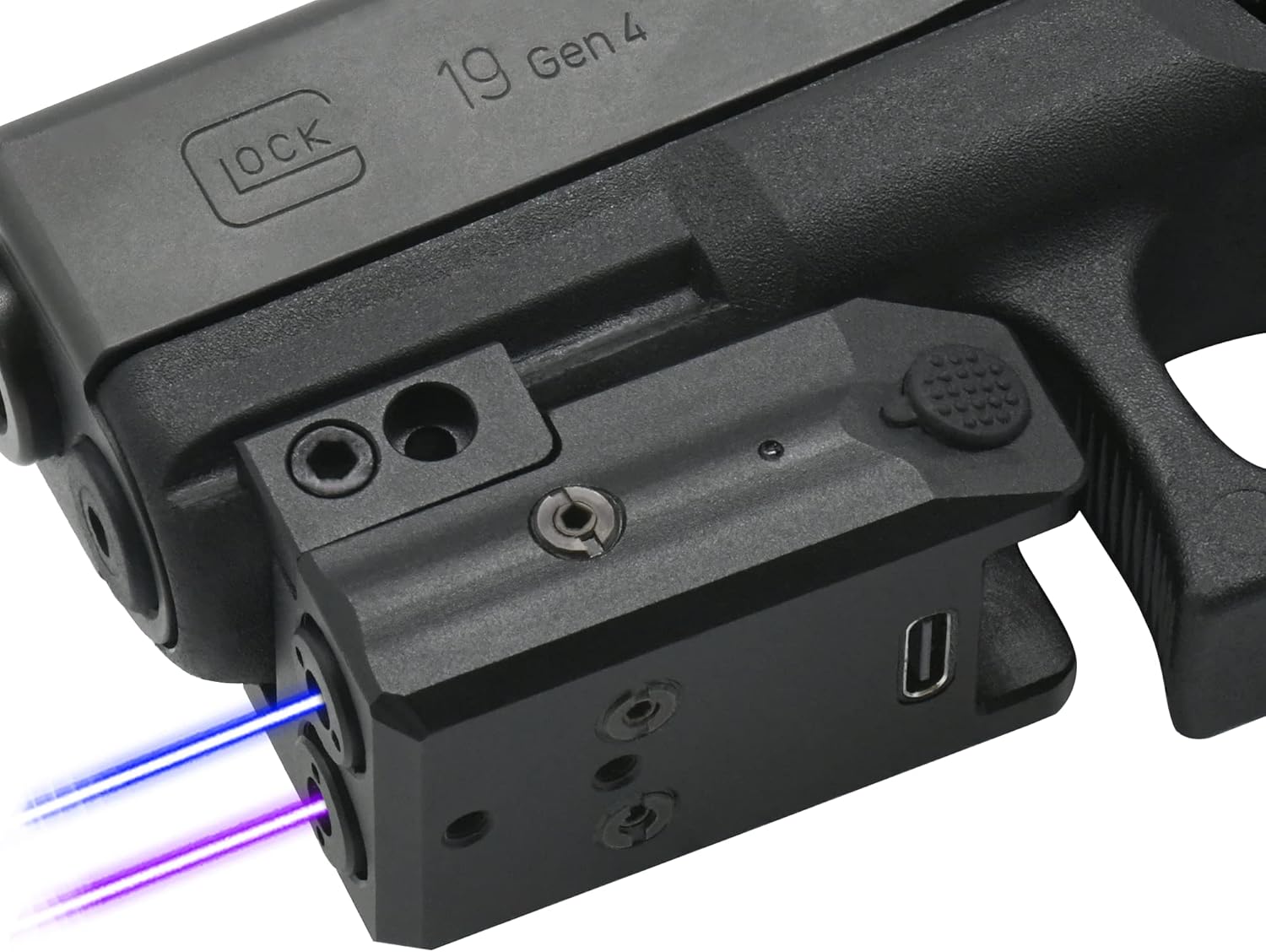 HiLight Tactical Performance Series Dual Laser Blue, Green, Purple, Red - Rechargeable - Hard Anodized Aluminum - Handheld/Rail Mount Light & Dual Laser Class of IIIR, <5mW